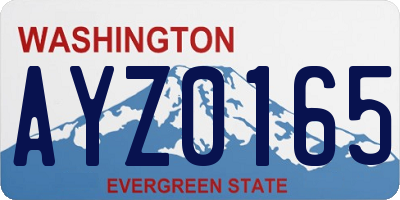 WA license plate AYZ0165