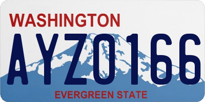 WA license plate AYZ0166