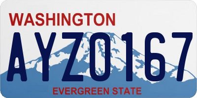 WA license plate AYZ0167