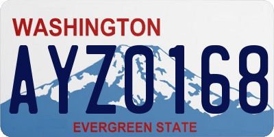 WA license plate AYZ0168