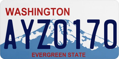 WA license plate AYZ0170