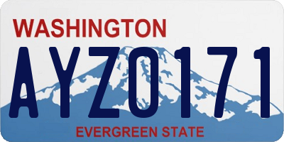 WA license plate AYZ0171