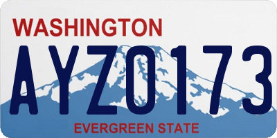 WA license plate AYZ0173