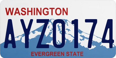 WA license plate AYZ0174