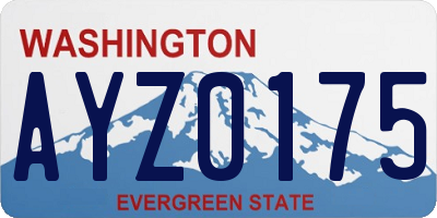 WA license plate AYZ0175