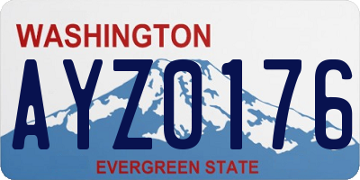 WA license plate AYZ0176