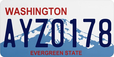 WA license plate AYZ0178