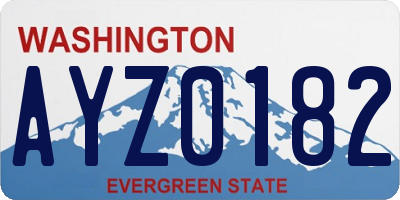 WA license plate AYZ0182