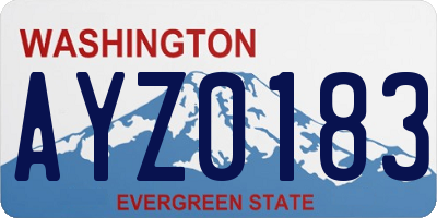 WA license plate AYZ0183