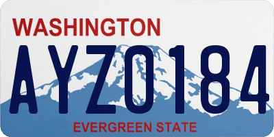 WA license plate AYZ0184