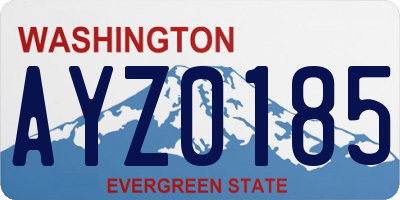 WA license plate AYZ0185