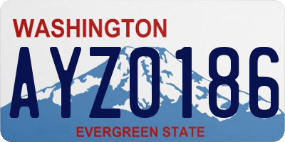 WA license plate AYZ0186