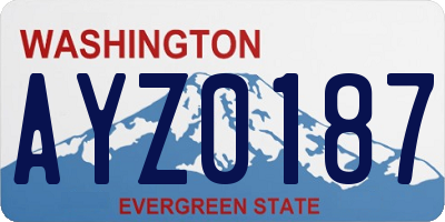 WA license plate AYZ0187