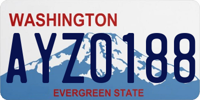 WA license plate AYZ0188