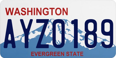 WA license plate AYZ0189