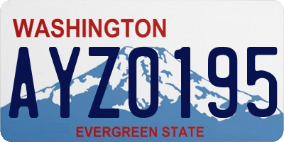 WA license plate AYZ0195