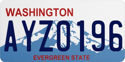 WA license plate AYZ0196