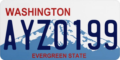 WA license plate AYZ0199