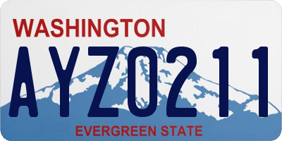 WA license plate AYZ0211