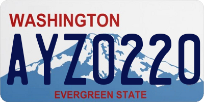 WA license plate AYZ0220