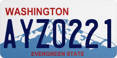 WA license plate AYZ0221