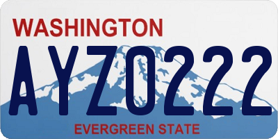 WA license plate AYZ0222