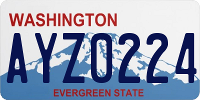 WA license plate AYZ0224