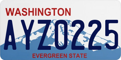 WA license plate AYZ0225