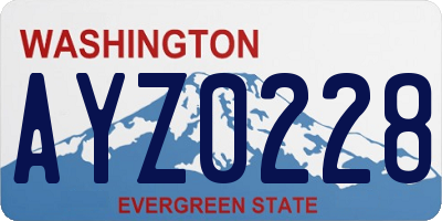 WA license plate AYZ0228