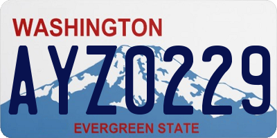 WA license plate AYZ0229