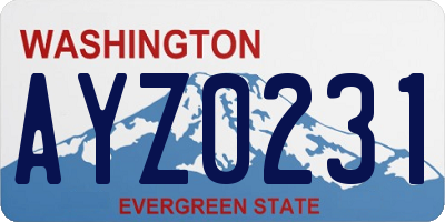 WA license plate AYZ0231