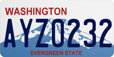 WA license plate AYZ0232