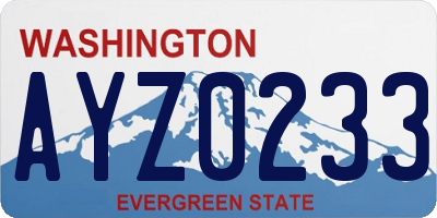 WA license plate AYZ0233