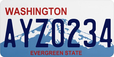 WA license plate AYZ0234