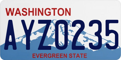 WA license plate AYZ0235