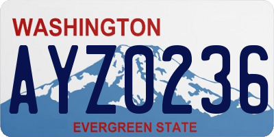 WA license plate AYZ0236