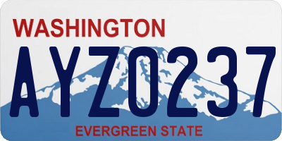 WA license plate AYZ0237