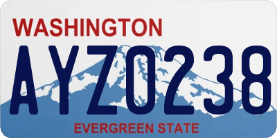 WA license plate AYZ0238