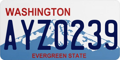 WA license plate AYZ0239