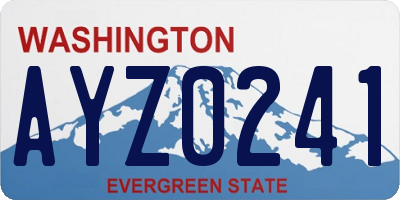 WA license plate AYZ0241