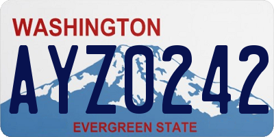 WA license plate AYZ0242