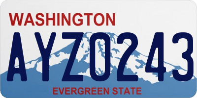 WA license plate AYZ0243