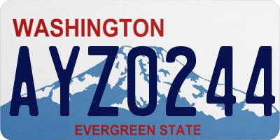 WA license plate AYZ0244