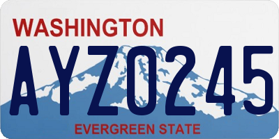 WA license plate AYZ0245