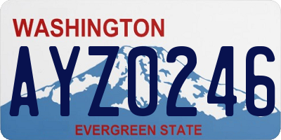 WA license plate AYZ0246