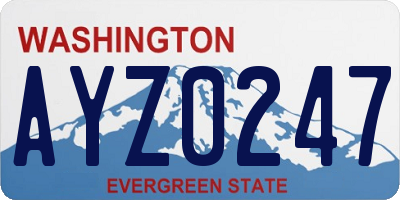 WA license plate AYZ0247