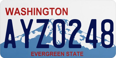 WA license plate AYZ0248