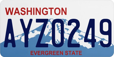 WA license plate AYZ0249