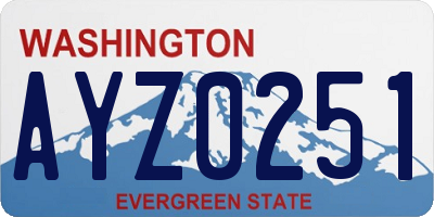 WA license plate AYZ0251