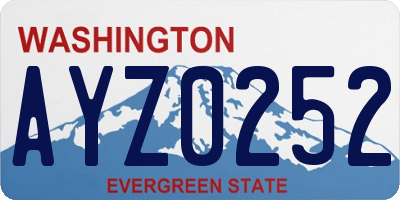 WA license plate AYZ0252